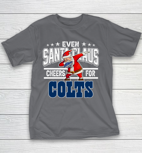 Indianapolis Colts Even Santa Claus Cheers For Christmas NFL Youth T-Shirt 5