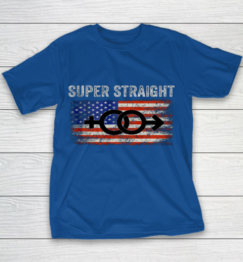 Vintage Us Flag Gender Identity Super Straight Identity Youth T-Shirt 6