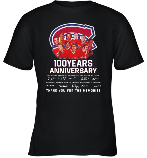 100 Years Anniversary Montreal Canadiens Thank You For The Memories Youth T-Shirt