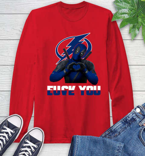 NHL Tampa Bay Lightning Deadpool Love You Fuck You Hockey Sports Long Sleeve T-Shirt 11