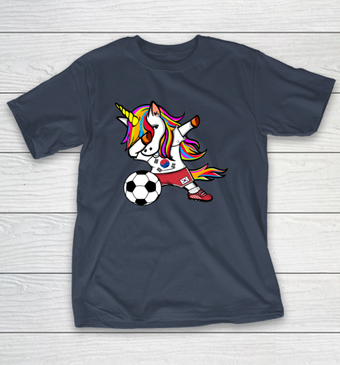 Dabbing Unicorn South Korea Football Korean Flag Soccer T-Shirt 4