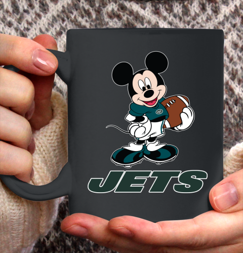 NFL Football New York Jets Cheerful Mickey Mouse Shirt Ceramic Mug 11oz