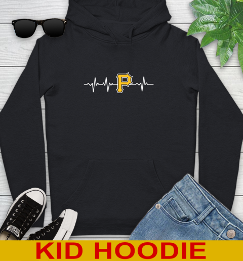 Pittsburgh Pirates MLB Baseball Heart Beat Shirt Youth Hoodie
