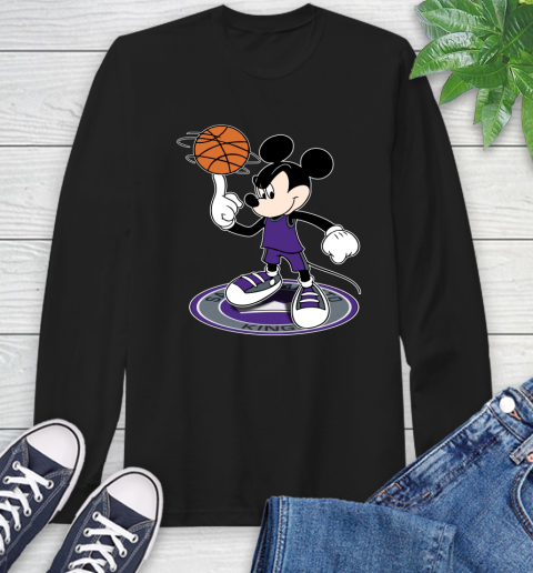 NBA Basketball Sacramento Kings Cheerful Mickey Disney Shirt Long Sleeve T-Shirt