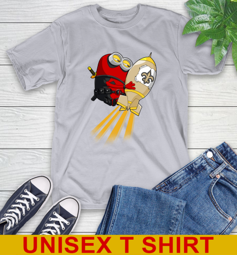 NFL Football New Orleans Saints Deadpool Minion Marvel Shirt T-Shirt 5