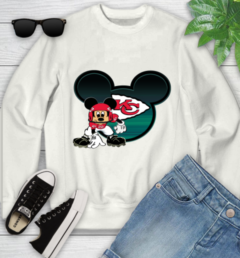 NFL Kansas City Chiefs Mickey Mouse Disney Football T Shirt Youth Sweatshirt