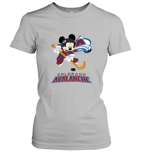 NHL Hockey Mickey Mouse Team Colorado Avanlanche Women's T-Shirt