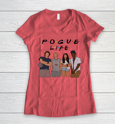Pogue Life Shirt Outer Banks Friends Funny Women's V-Neck T-Shirt 3