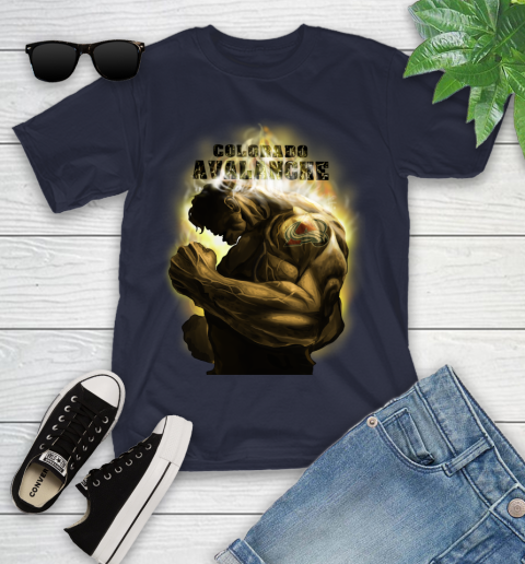 Colorado Avalanche NHL Hockey Hulk Marvel Avengers Sports Youth T-Shirt 2