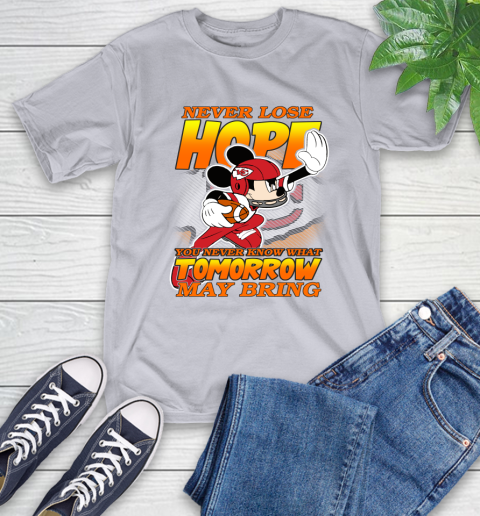 Kansas City Chiefs NFL Football Mickey Disney Never Lose Hope T-Shirt 6