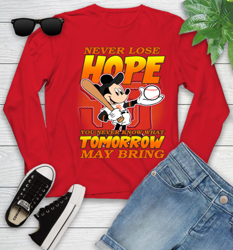 San Francisco Giants MLB Baseball Mickey Disney Never Lose Hope Youth Long Sleeve 11