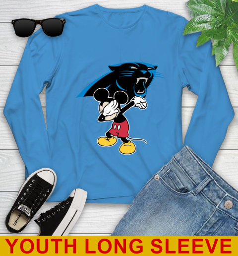Carolina Panthers NFL Football Dabbing Mickey Disney Sports Youth Long Sleeve 8