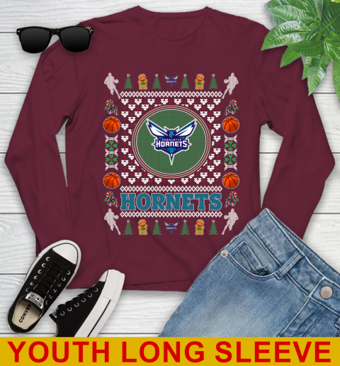 Charlotte Hornets Merry Christmas NBA Basketball Loyal Fan Youth Long Sleeve 6