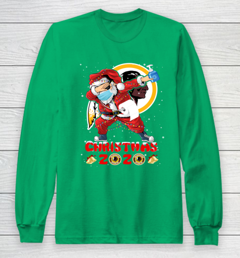 Washington Redskins Funny Santa Claus Dabbing Christmas 2020 NFL Long Sleeve T-Shirt 4