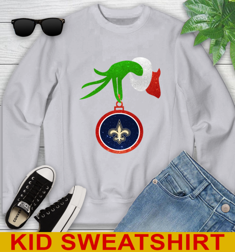 New Orleans Saints Grinch Merry Christmas NFL Football Youth Sweatshirt 4