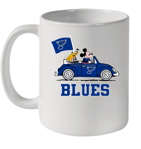 NHL Hockey St.Louis Blues Pluto Mickey Driving Disney Shirt Ceramic Mug 11oz