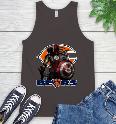 NFL Captain America Thor Spider Man Hawkeye Avengers Endgame Football Chicago Bears Tank Top 7