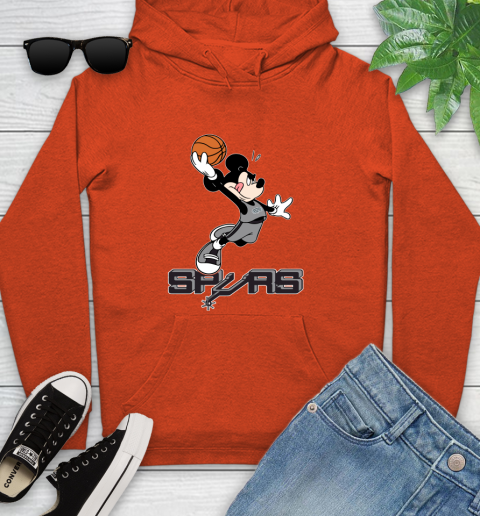 NBA Basketball San Antonio Spurs Cheerful Mickey Mouse Shirt Youth Hoodie 5