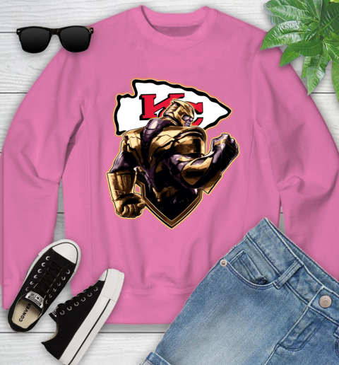 NFL Thanos Avengers Endgame Football Sports Kansas City Chiefs Youth Sweatshirt 7