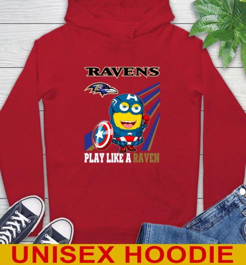 NFL Football Baltimore Ravens Captain America Marvel Avengers Minion Shirt Hoodie 10