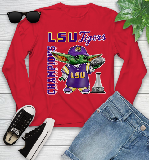 Baby Yoda LSU Tigers Champion Shirt 132