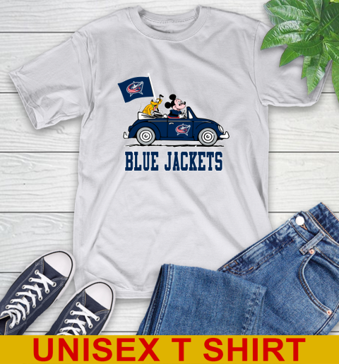 NHL Hockey Columbus Blue Jackets Pluto Mickey Driving Disney Shirt T-Shirt 12