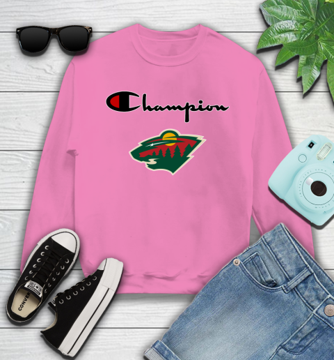 NHL Hockey Minnesota Wild Champion Shirt Youth Sweatshirt 3