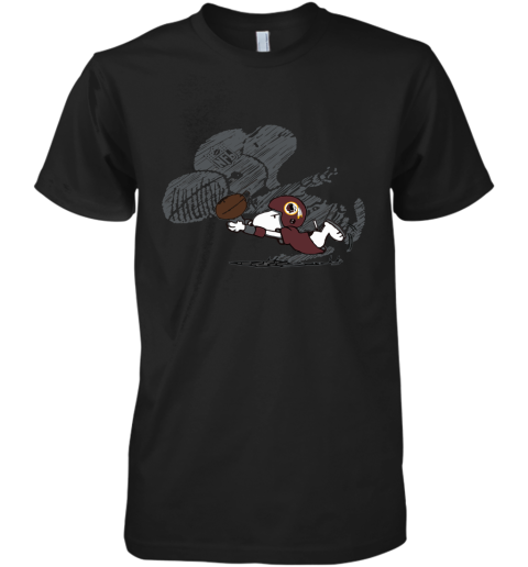 Washington Redskins Snoopy Plays The Football Game Premium Men's T-Shirt
