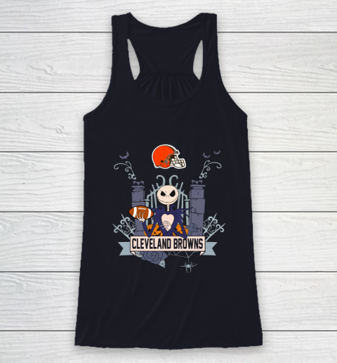 NFL Cleveland Browns Football Jack Skellington Halloween Racerback Tank 7