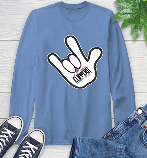LA Clippers NBA Basketball Mickey Rock Hand Disney Long Sleeve T-Shirt 11