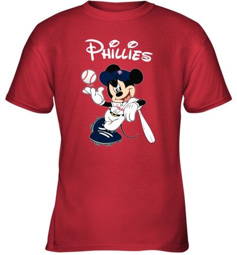 Baseball Mickey Team Philadelphia Phillies Youth T-Shirt 