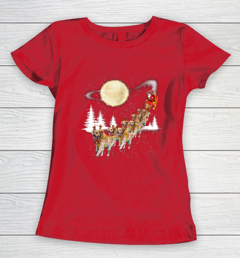 Golden Retriever Reindeer Christmas Women's T-Shirt 9