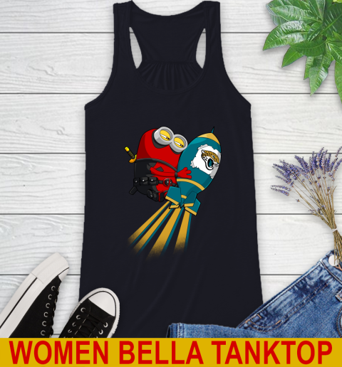 NFL Football Jacksonville Jaguars Deadpool Minion Marvel Shirt Racerback Tank 8