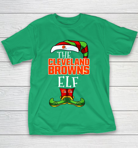 Cleveland Browns Christmas ELF Funny NFL Youth T-Shirt 3