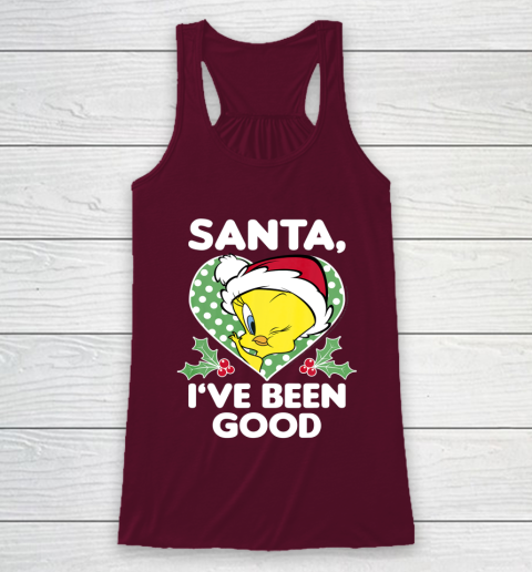 Looney Tunes Christmas Tweety Bird Santa I ve Been Good Racerback Tank 2