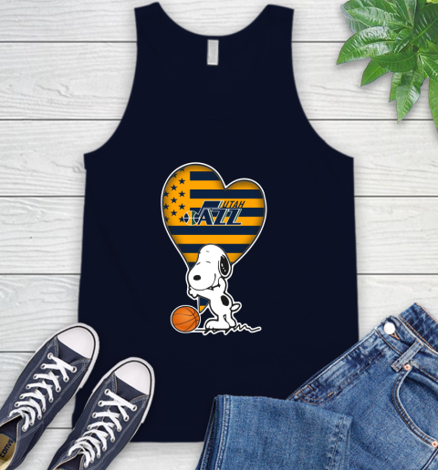 Utah Jazz NBA Basketball The Peanuts Movie Adorable Snoopy Tank Top 3