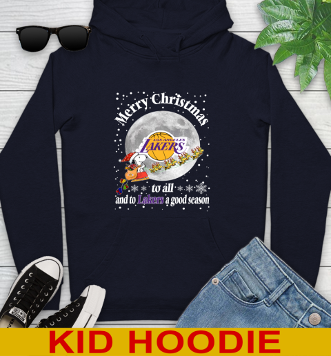 Los Angeles Lakers Merry Christmas To All And To Lakers A Good Season NBA Basketball Sports Youth Hoodie 3