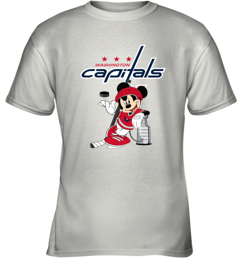 Mickey Washington Capitals With The Stanley Cup Hockey NHL Youth T-Shirt