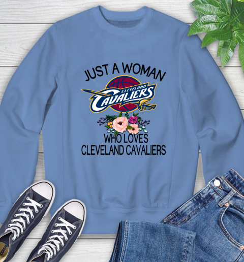 NBA Just A Woman Who Loves Cleveland Cavaliers Basketball Sports Sweatshirt 8