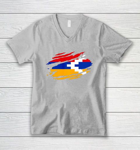 Artsakh Flag Proud Artsakh Support Artsakh Strong Armenia V-Neck T-Shirt 3
