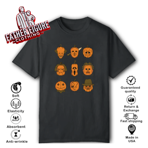 Faces of Horror Pumpkins T-Shirt