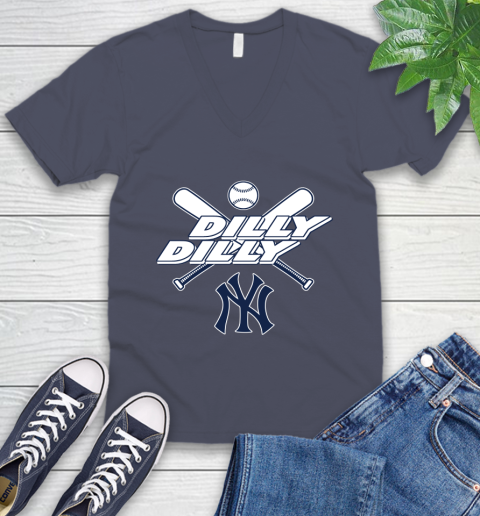 MLB New York Yankees Dilly Dilly Baseball Sports V-Neck T-Shirt 9