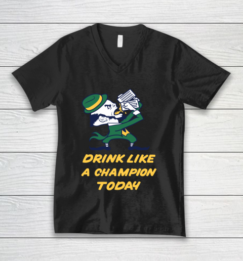 Beer Lover Funny Shirt Drink Like A Champion Today V-Neck T-Shirt