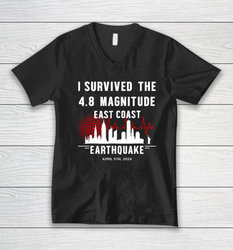I Survived The NYC Earthquake April 5th 2024 V-Neck T-Shirt