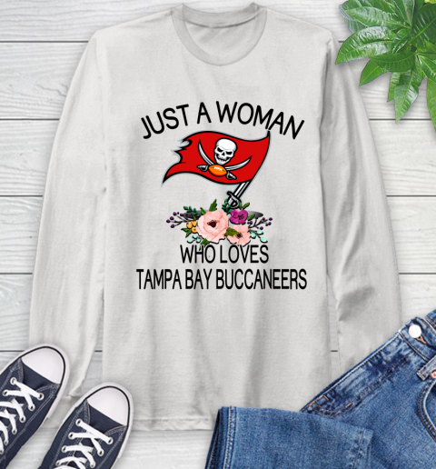 NFL Just A Woman Who Loves Tampa Bay Buccaneers Football Sports Long Sleeve T-Shirt
