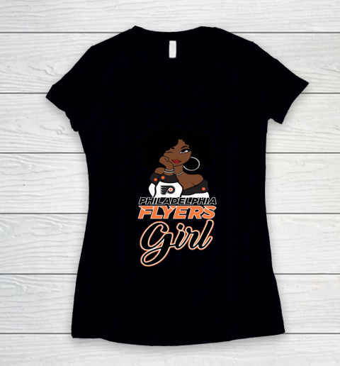 Philadelphia Flyers Girl NHL Women's V-Neck T-Shirt