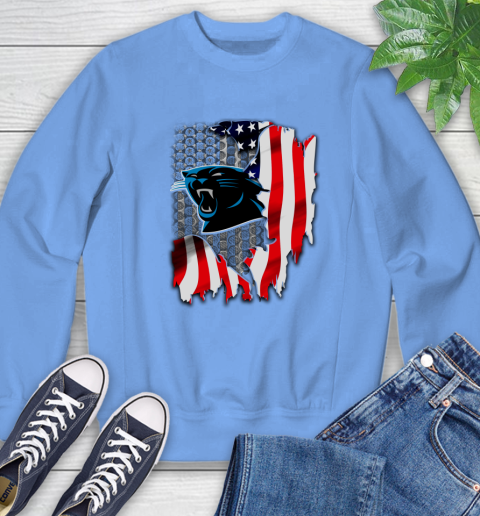 Carolina Panthers NFL Football American Flag Sweatshirt 11