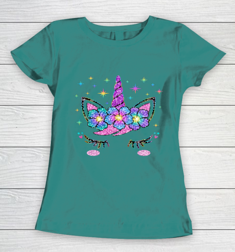 Unicorn Costume Rainbow Face Girls T-Shirt Unicorn Costume Rainbow Face Girls T-Shirt