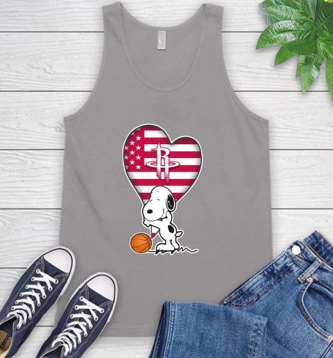 Houston Rockets NBA Basketball The Peanuts Movie Adorable Snoopy Tank Top 4