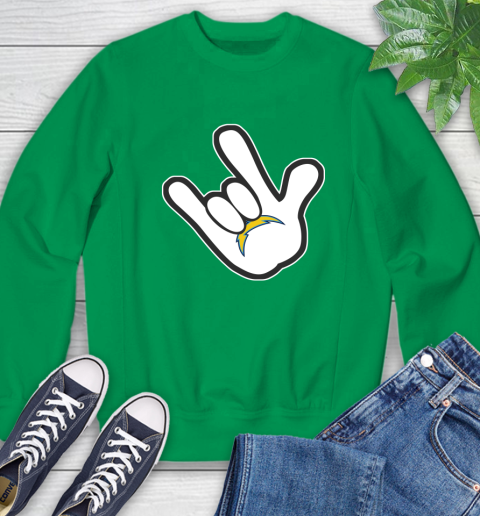 San Diego Chargers NFL Football Mickey Rock Hand Disney Sweatshirt 6